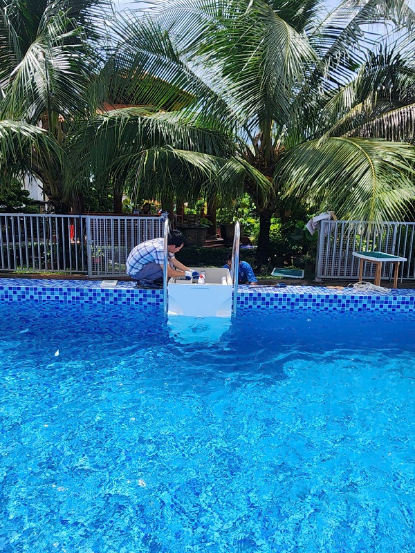 Máy lọc nước hồ bơi nhà chị Vân