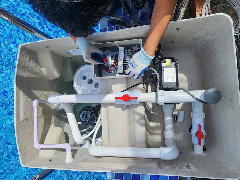 Máy lọc nước hồ bơi nhà chị Vân