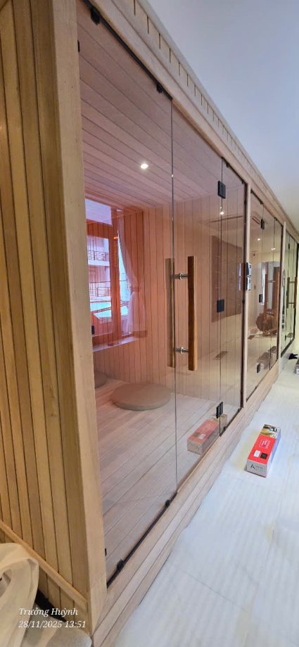 Công trình phòng xông hơi tại Cung Trầm Massage