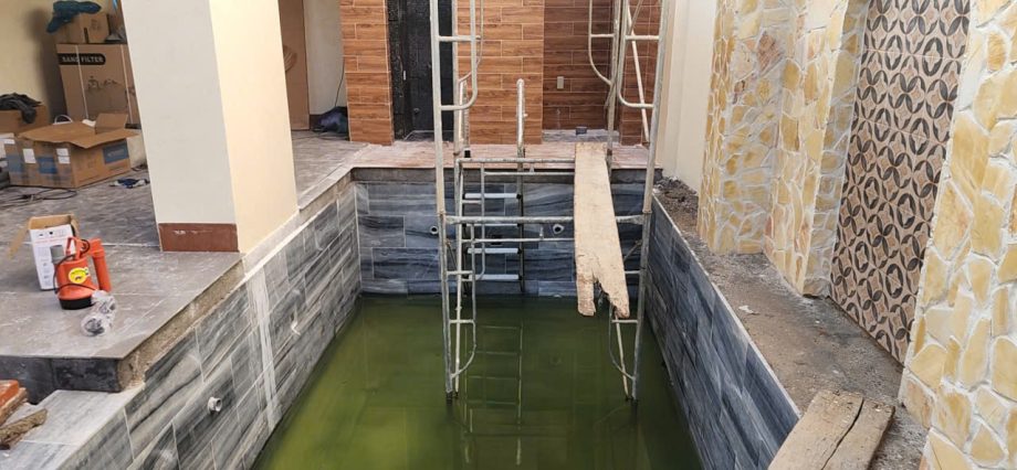 Thi công hồ bơi gia đình chị Thảo