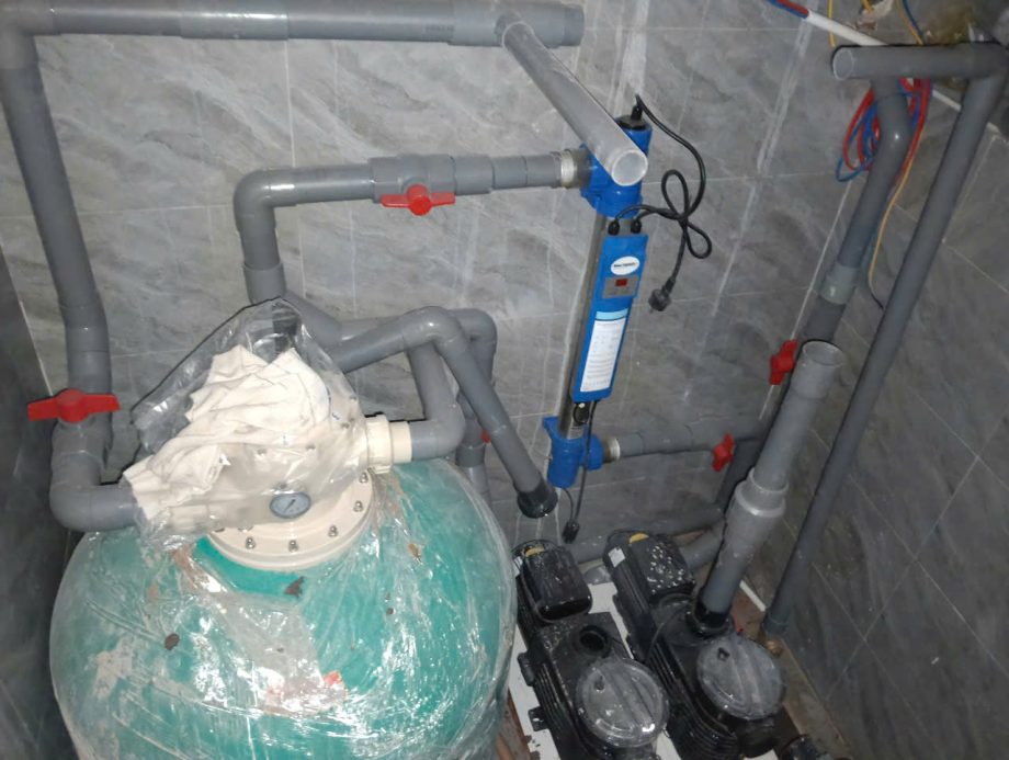 Thi công hồ bơi gia đình chị Thảo