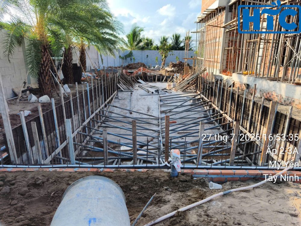 Xây dựng hồ bơi anh Hoàng tại Tây Ninh