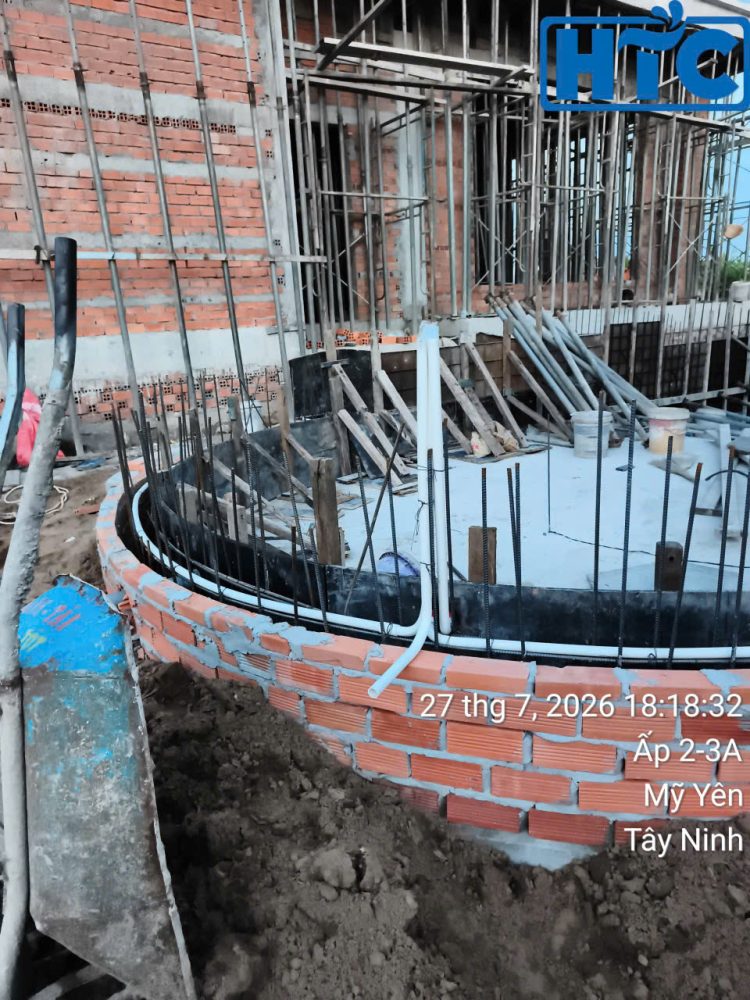 Xây dựng hồ bơi anh Hoàng tại Tây Ninh