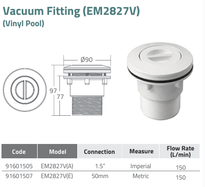 mắt hút vệ sinh EM2827V