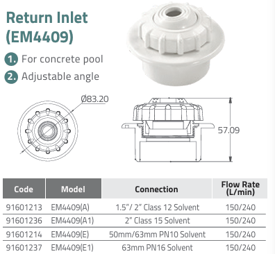 đầu trả nước EM4409