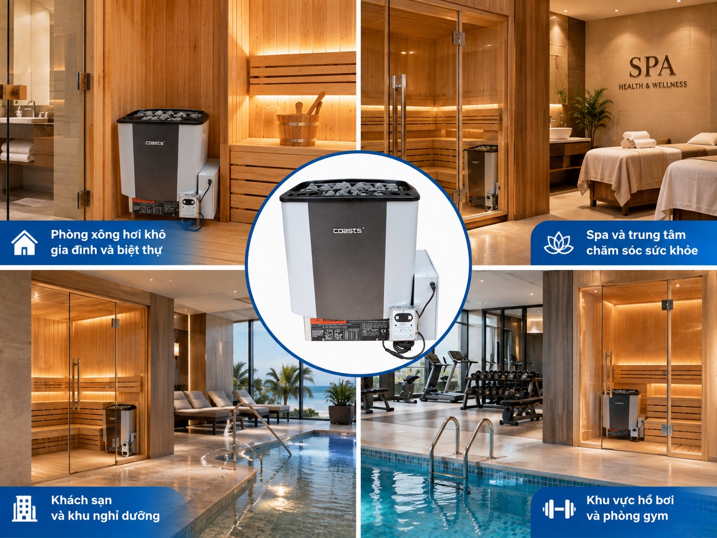 Máy xông hơi khô Coasts CA-A Series được sử dụng trong nhiều nhóm công trình.