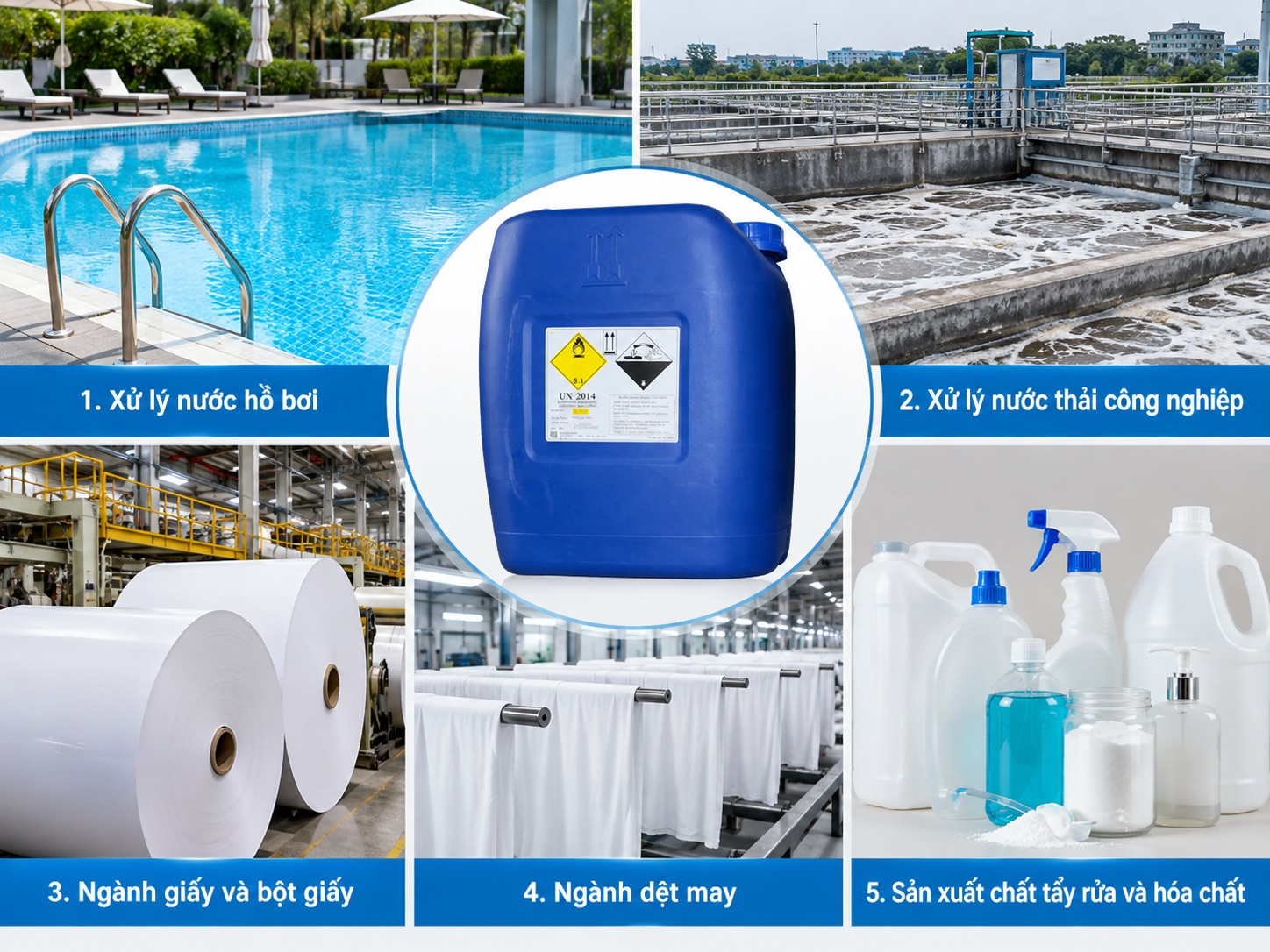 Hóa chất oxy già Hàn Quốc được sử dụng để làm sạch.