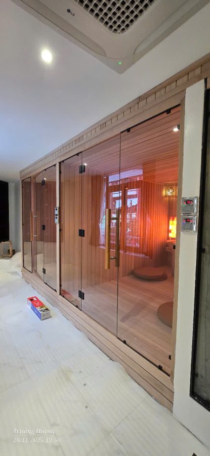 Công trình phòng xông hơi tại Cung Trầm Massage